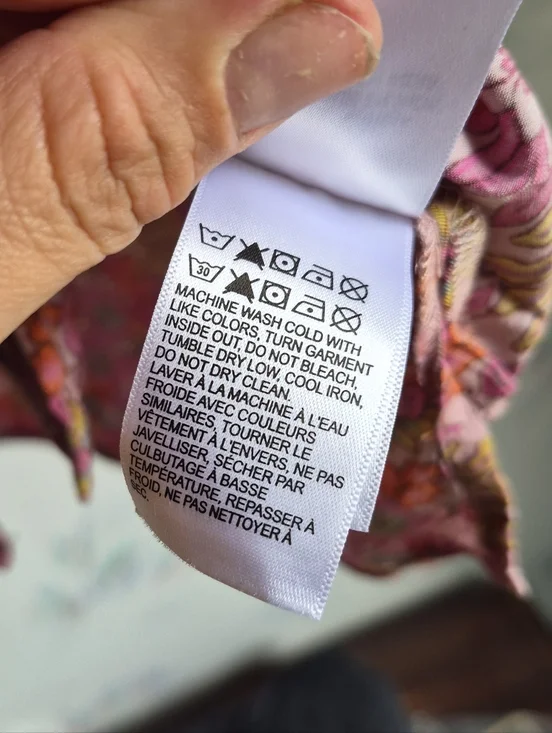 Lucky Brand Pink Floral Print Button Down Shirt Short Sleeve Large - Picture 6 of 9